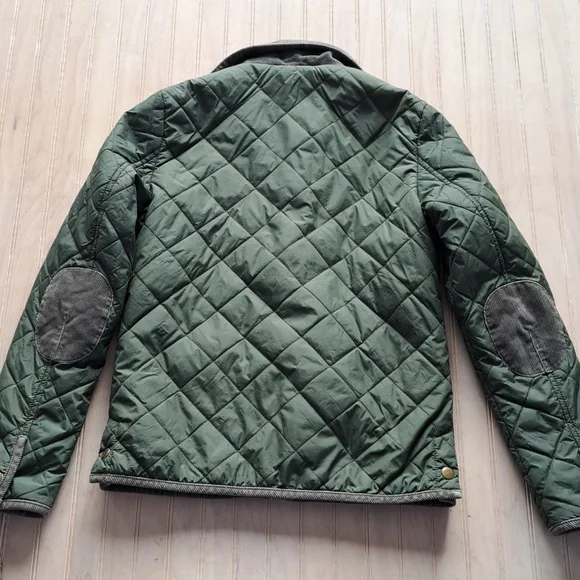 Jack Wills Cordings Quilted Barn Jacket Snap Zipper Elbow Patch Corduroy Collar - Picture 7 of 11